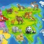 Puzzle tip rama harta lumii cu animale 30 piese